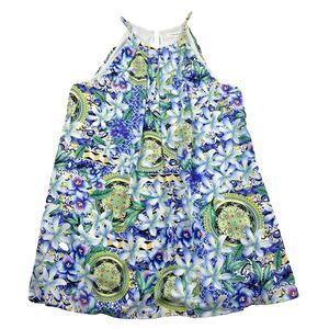 Caramela Dress Sz L Sleeveless Floral Short Above Knee Lined Romantic Breezy